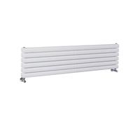 MILANO White Horizontal Double Oval Panel Radiator 354 x 1400mm | Steel Construction. Generous Heat Output. Contemporary Style. Double Panel Design. Central Heating Operation.