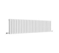 MILANO White Horizontal Double Oval Panel Radiator 400 x 1652mm | Steel Construction. Generous Heat Output. Contemporary Style. Double Panel Design. Central Heating Operation.