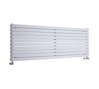 MILANO White Horizontal Double Oval Panel Radiator 590 x 1780mm | Steel Construction. Generous Heat Output. Contemporary Style. Double Panel Design. Central Heating Operation.