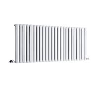 MILANO White Horizontal Double Oval Panel Radiator 635 x 1416mm | Steel Construction. Generous Heat Output. Contemporary Style. Double Panel Design. Central Heating Operation.