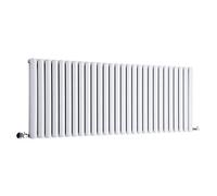 MILANO White Horizontal Double Oval Panel Radiator 635 x 1652mm | Steel Construction. Generous Heat Output. Contemporary Style. Double Panel Design. Central Heating Operation.