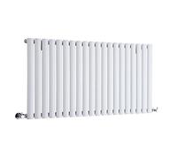 Milano White Horizontal Single Oval Panel Radiator 635 x 1180mm