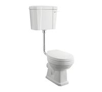 MILANO White Toilet WC Pan Low Level Cistern White Seat Flush Pipe Kit