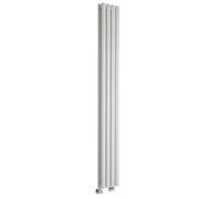 MILANO White Vertical Double Oval Panel Radiator 1780 x 236mm | Steel Construction. Generous Heat Output. Contemporary Style. Double Panel Design. Central Heating Operation.