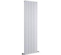Milano White Vertical Double Oval Panel Radiator 1780 x 472mm