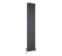 Milano Windsor Anthracite Cast Iron Style 3 Column WiFi Dual Fuel Radiator - 1800mm x 380mm