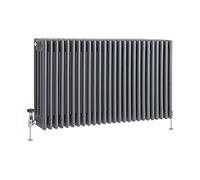 Milano Windsor Anthracite Cast Iron Style Horizontal Four Column Radiator - 600mm x 1190mm