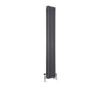 Milano Windsor Anthracite Cast Iron Style Vertical Triple Column Dual Fuel Radiator - 1800mm x 290mm