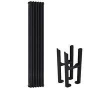 Milano Windsor Black Cast Iron Style Vertical Triple Column Radiator Feet - 1800 x 290mm