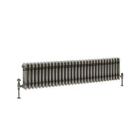 Milano Windsor Raw Metal Cast Iron Style Horizontal Triple Column Radiator - 300mm x 1415mm