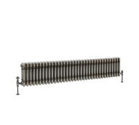 Milano Windsor Raw Metal Cast Iron Style Horizontal Triple Column Radiator - 300mm x 1595mm