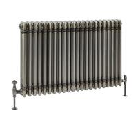 Milano Windsor Raw Metal Cast Iron Style Horizontal Triple Column Radiator - 600mm x 1010mm