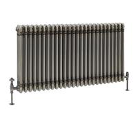 Milano Windsor Raw Metal Cast Iron Style Horizontal Triple Column Radiator - 600mm x 1190mm