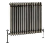 Milano Windsor Raw Metal Cast Iron Style Horizontal Triple Column Radiator - 750mm x 785mm