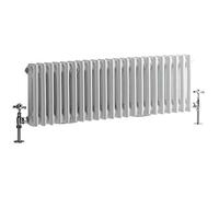 Milano Windsor White Cast Iron Style Horizontal Double Column Radiator - 300mm x 1010mm