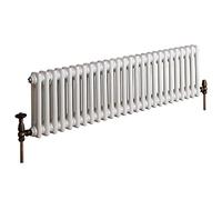 Milano Windsor White Cast Iron Style Horizontal Double Column Radiator - 300mm x 1190mm