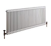 Milano Windsor White Cast Iron Style Horizontal Double Column Radiator - 600mm x 1505mm