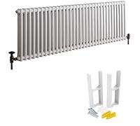 Milano Windsor White Cast Iron Style Horizontal Double Column Radiator Feet - 600mm x 1505mm