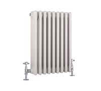 Milano Windsor White Cast Iron Style Horizontal Four Column Radiator - 600mm x 425mm