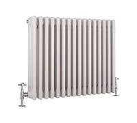 Milano Windsor White Cast Iron Style Horizontal Four Column Radiator - 600mm x 785mm