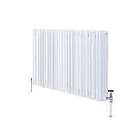 Milano Windsor White Cast Iron Style Horizontal Four Column Radiator - 750mm x 1190mm