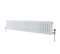 Milano Windsor White Cast Iron Style Horizontal Triple Column Radiator - 300mm x 1595mm