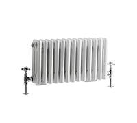 Milano Windsor White Cast Iron Style Horizontal Triple Column Radiator - 300mm x 605mm