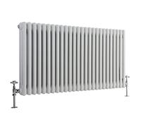 Milano Windsor White Cast Iron Style Horizontal Triple Column Radiator - 600mm x 1190mm