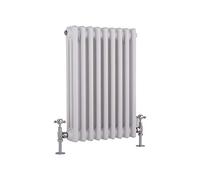 Milano Windsor White Cast Iron Style Horizontal Triple Column Radiator - 600mm x 425mm