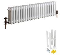 Milano Windsor White Cast Iron Style Horizontal Triple Column Radiator Feet - 300mm x 1010mm