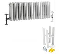 Milano Windsor White Cast Iron Style Horizontal Triple Column Radiator Feet - 300mm x 785mm