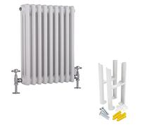 Milano Windsor White Cast Iron Style Horizontal Triple Column Radiator Feet - 600mm x 425mm