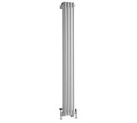 Milano Windsor White Cast Iron Style Vertical Double Column Dual Fuel Radiator WiFi - 1500mm x 200mm