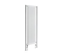 Milano Windsor White Cast Iron Style Vertical Triple Column Radiator Chrome Pipes - 2030mm x 635mm