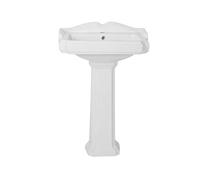 Milano Windsor White Traditional 590mm x 495mm Full Pedestal Bathroom Basin Sink - 1 Tap Hole