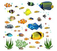 milaosk 2 Pcs Ocean Fish Wall Stickers Tropical Fish Wall Decals