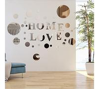 milaosk 34 Pcs Mirror Wall Stickers Acrylic 3D Mirror Wall Mirror Effect