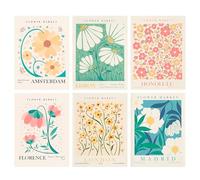 milaosk 6 Pcs Flower Market Wall Art Prints,Matisse Poster Aesthetic Posters & Prints Botanical Prints for Walls Unframed Floral Drawing Posters for Bedroom Gallery Living Room Decor,7.87 x 9.84inch