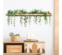 milaosk Green Vine Art Wall Stickers Plant Decals Self-Adhesive Wallpaper Ivy Vine Aesthetic Wall Murals Decoration for Kitchen Living Room Bedrooms