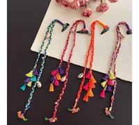 MILAPARK CRAFTS Boho Hair Clip Braids with Cowrie Shells, Beads & Wooden Charms - Handmade Cotton Thread Hair Accessories for Girls & Women (Set of 3)