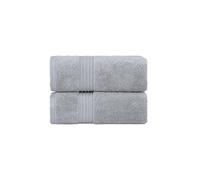 Milara Turkish Cotton Hand Towels 2-Pack, Silver Gray, 700 GSM, 16x30 in