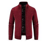 MILAX Classic Style Mens Knitted Cardigans Full Front Zip Closure Zipper Cardigan Knitted Wool Jacket Cardigan Unisex Handmade Warm Men Long Open Front Knitted Coat