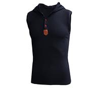 MILAX Men Sleeveless Pullover Hoodie Mens Sleeveless Zip Up Hoody Sweatshirt with Pocket Hooded Tank Top with Pockets Sleeveless Gym Training Hoodies