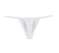 MILAX Mens Briefs G String Sexy Hipster Thongs Low Rise Men's Underwear Swimming Trunks Men Bulge Pouch G-String Bikini Bottoms Comfortable Tanga White