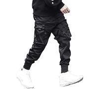 MILAX Men's Chino Pants Skinny Fit Cargo Trousers with Straps Men's Trousers Cargo Trousers Hiphop Punk Pants Jogger Sport for Men Boys Hip Hop Harem Trousers
