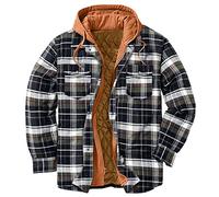 MILAX Mens Padded Check Print Sherpa Lumber Jack Thick Jumper Warm Winter Jacket Checked Flannel Shirt Warm Lined Hooded Flannel Lined Winter Checkered Outerwear Winter Warm Button Down Long Sleeve