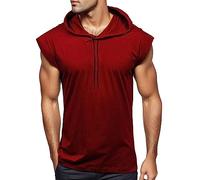 MILAX Mens Sleeveless Gym Vests Zip Hoodies Men's Workout Tank Tops Basic Zipper Tank Tops Sweatshirt with Pockets Sleeveless Gym Hoodies with Pockets