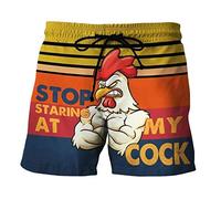 MILAX Pants Linen Men Print Pant Shorts Special Cock Men Trouser Casual Drawstring Beach Festival Beer Men's Swimwear Boys Swim Board Shorts Yellow