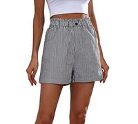 MILAX Striped Linen Trousers Womens - Linen Pants for Women Summer Boho Palazzo Pants Women's Cotton Linen Jogger Baggy Linen Wide Leg Trousers Black