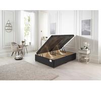 Milbank Side Opening Storage Ottoman Bed in Plush Fabric Somnior Black King
